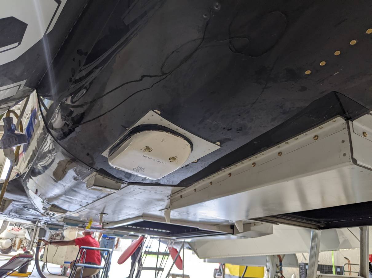 The King Air's Traffic Collision Avoidance System antenna