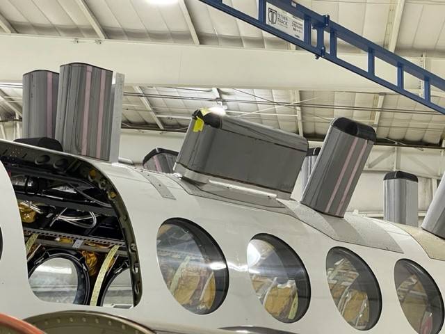 Configuration for drag testing, upper fuselage mounts