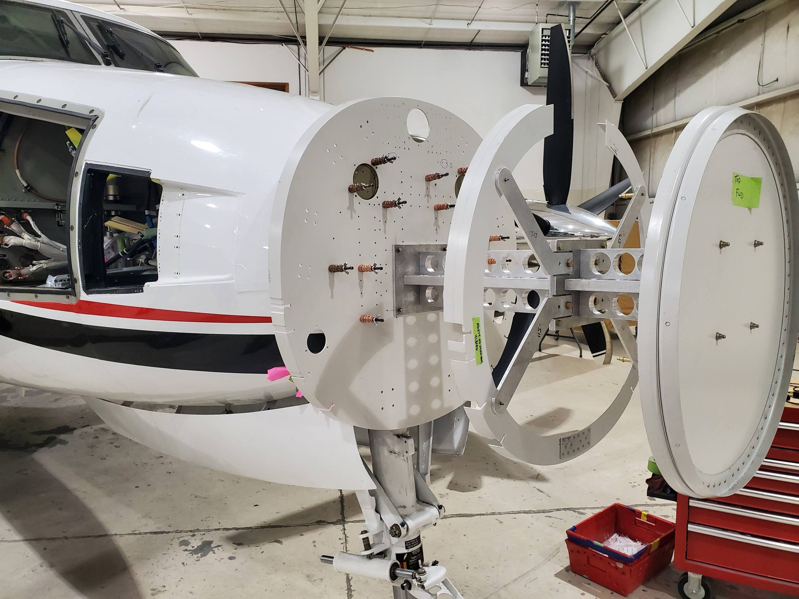 View of extended nose assembly