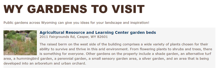 Visit WY Gardens webpage