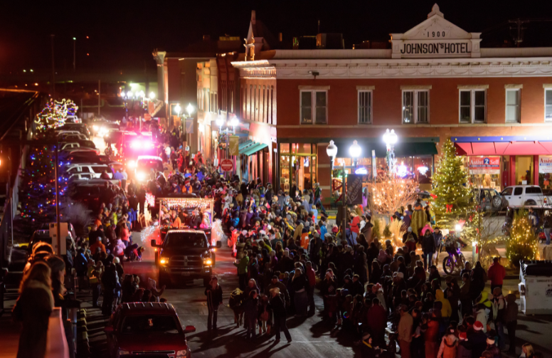 downtown Laramie during Christmas lights parade