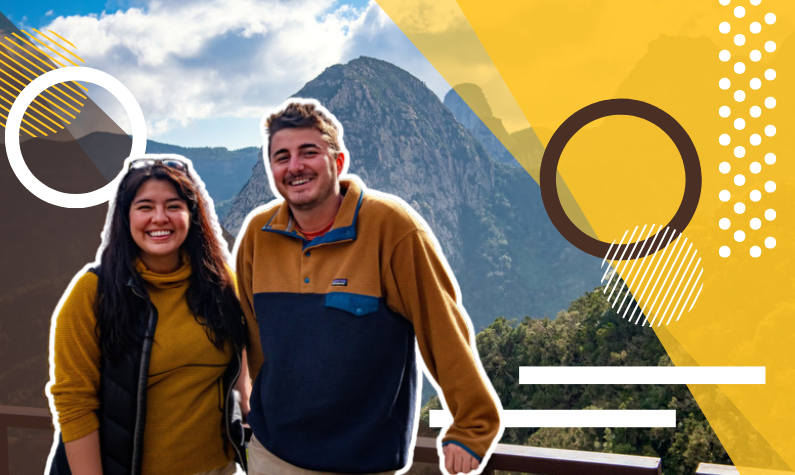 two students on a study abroad trip