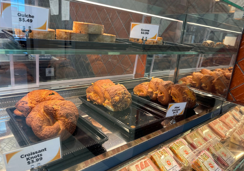 bakery case at the bucking horse bakery