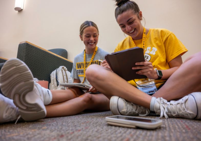 two students study together