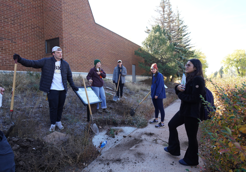 Aseel and a group of a students during the Big Event