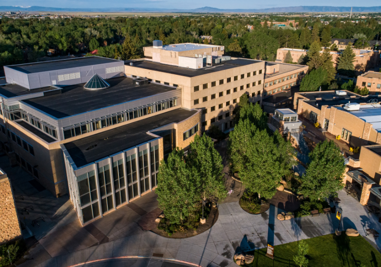 arial view of coe library