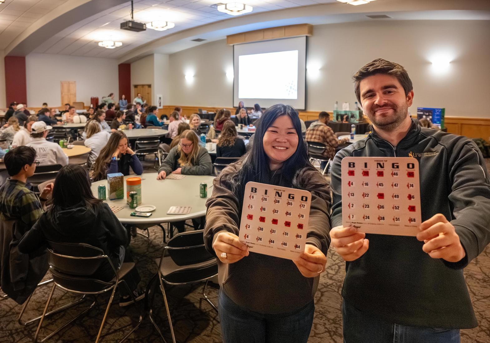 students play bingo