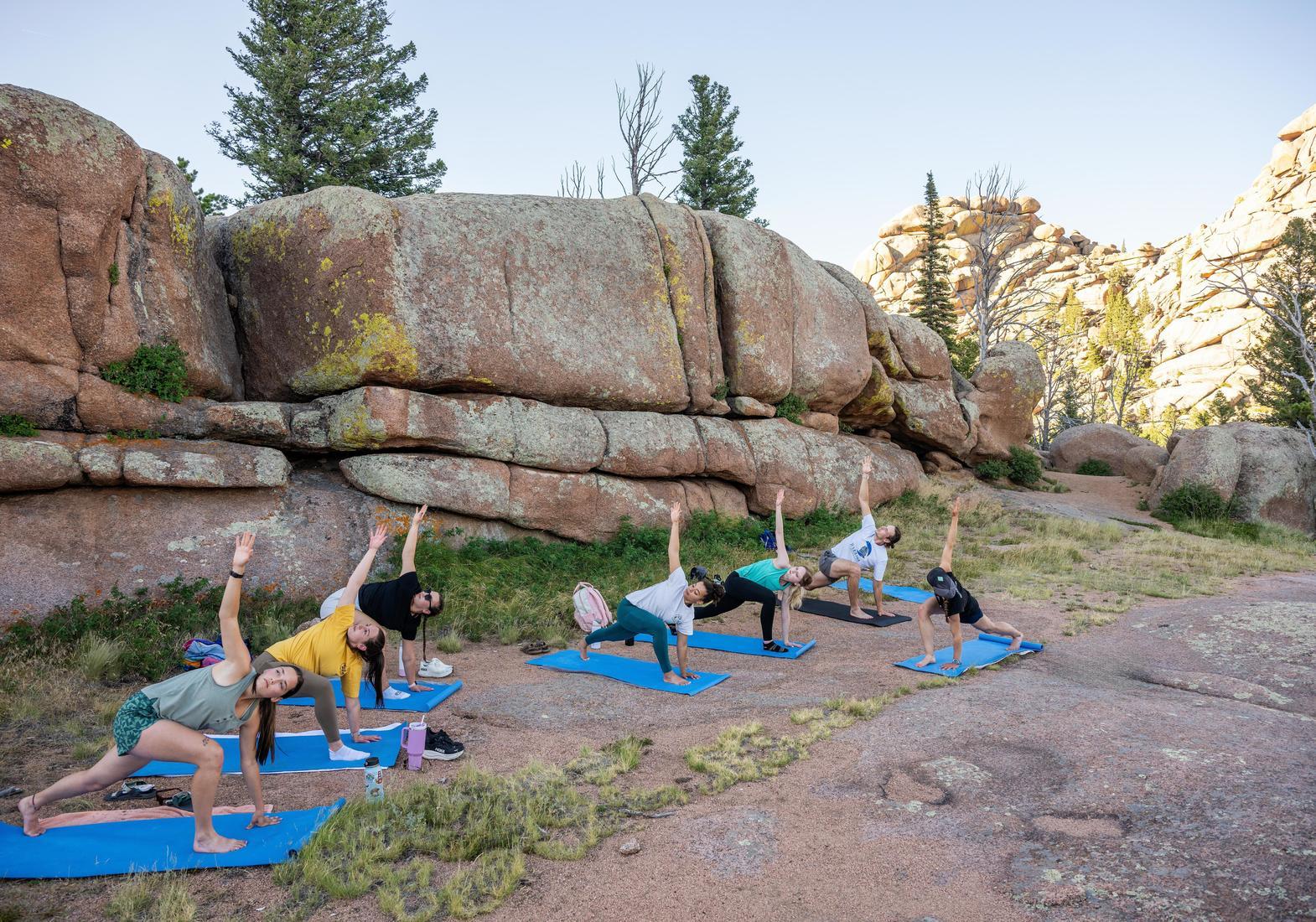 yoga on the rocks