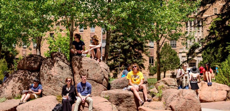 Image of Students on Rocks 