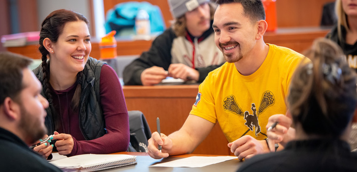 Students working in a group project