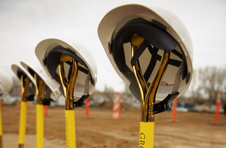 Helments on shovels