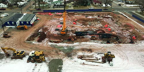 Aerial view of CEAS construction