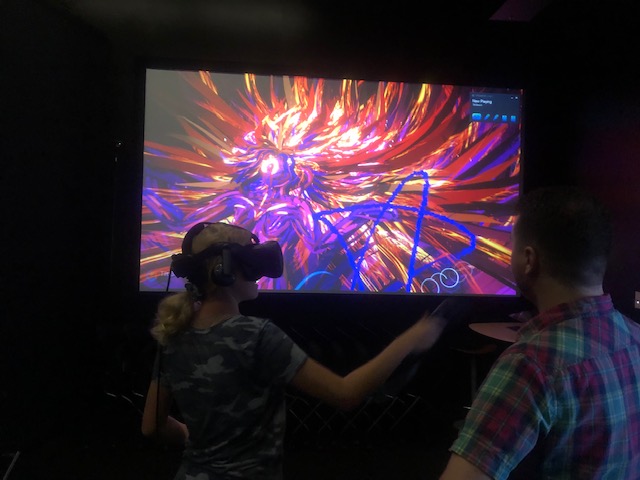 student uses VR to paint