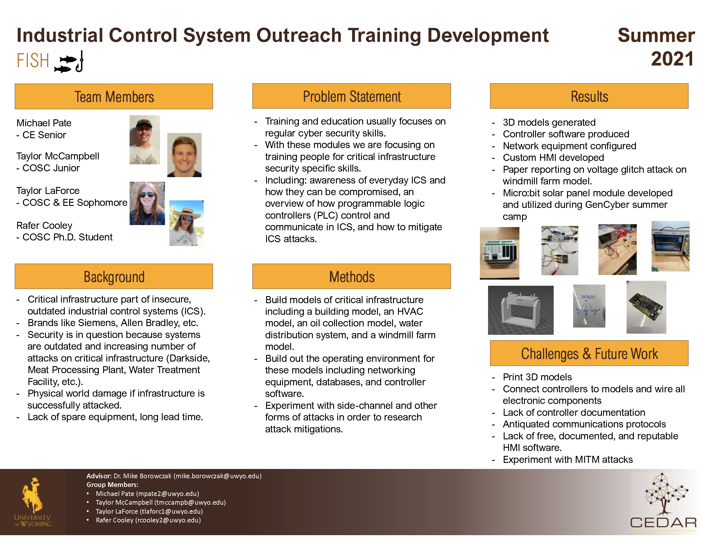  Poster for Industrial Control System Outreach Training Development