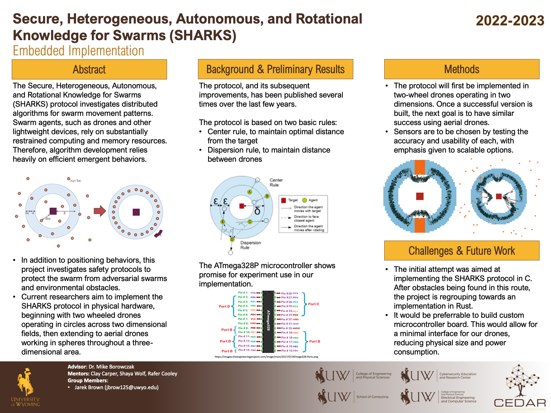  Poster for Secure, Heterogeneous, Autonomous, and Rotational Knowledge for Swarms (SHARKS)