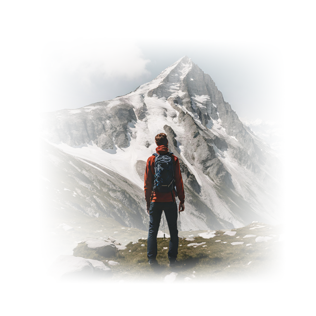 hiker at mountain