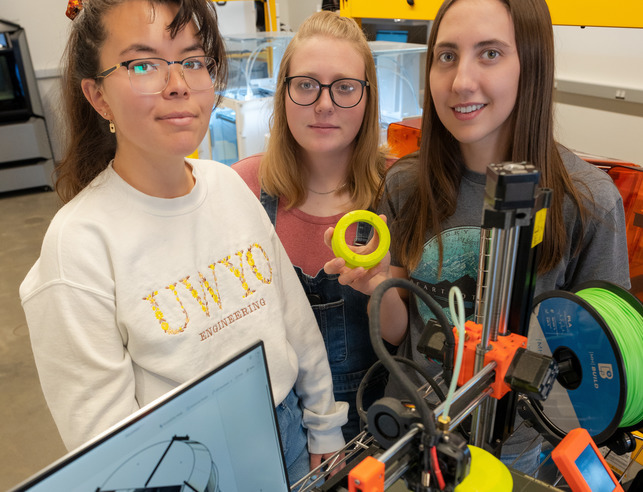 Students creating engineering project