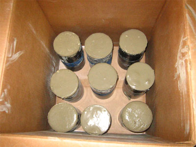 Concrete test cylinders