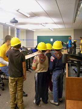 boy scouts giving presentation