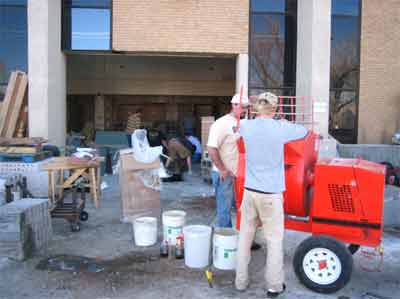 Mixing oncrete for placment