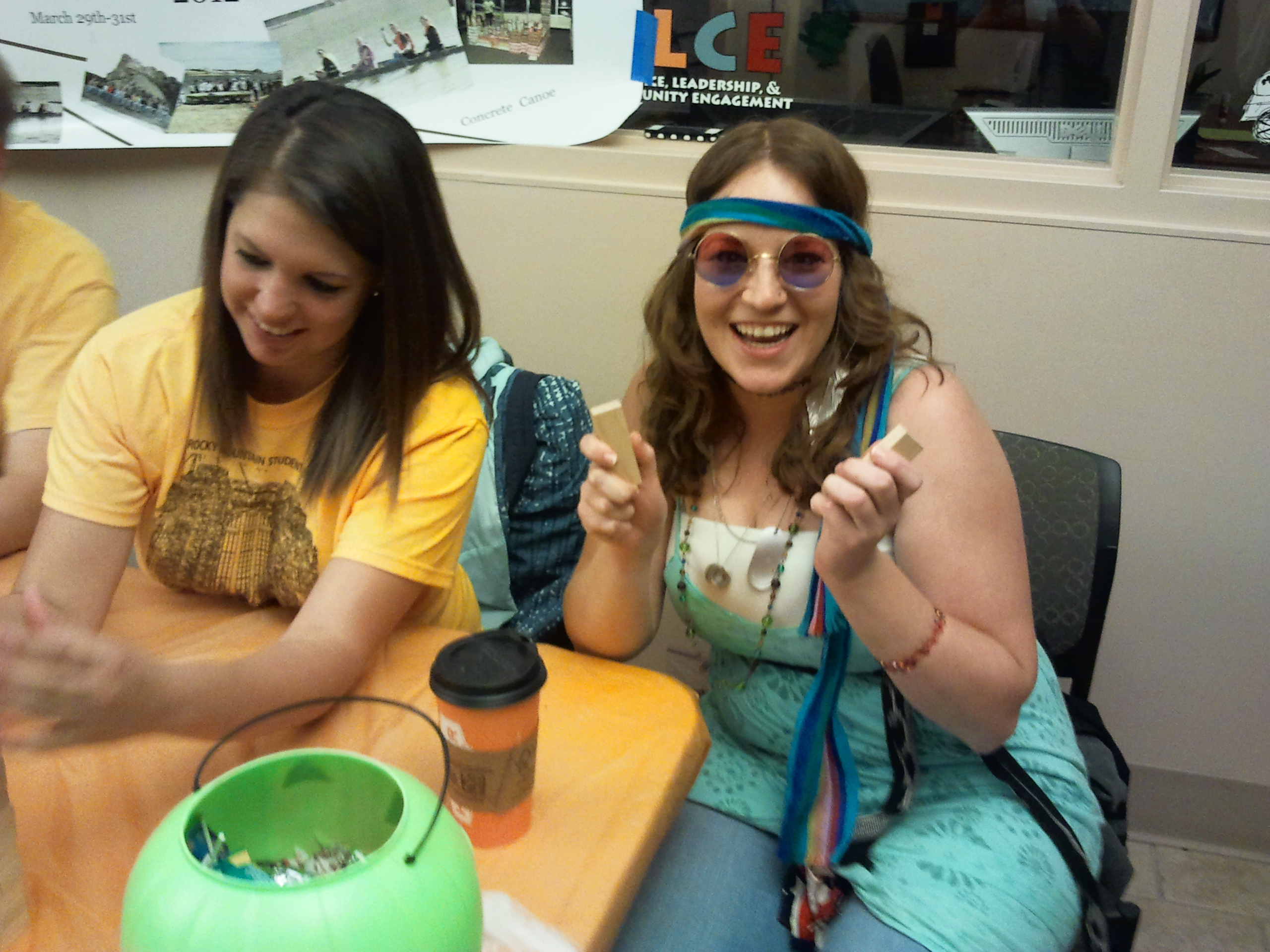 Kye Lewis dressed as a Hippie for Halloween