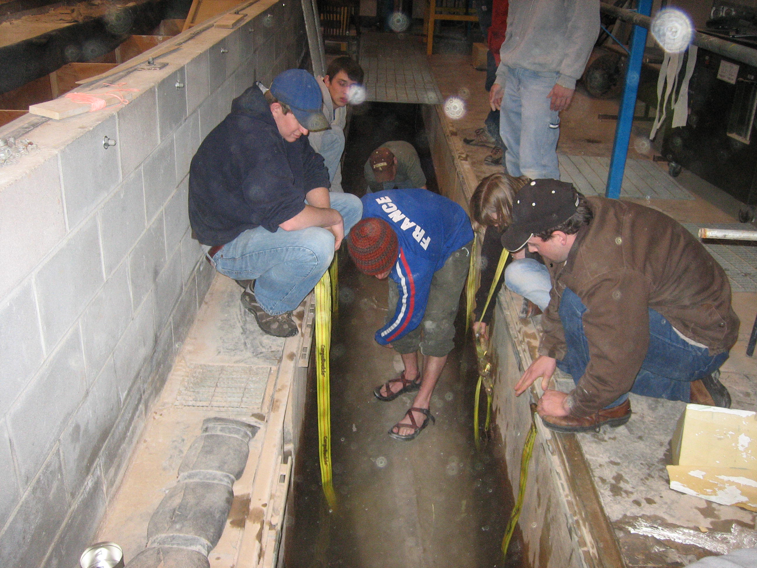 Removing the canoe from the water