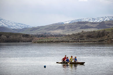 mountains and lake