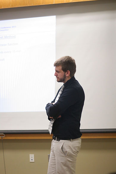 Steven Rothwell presenting his paper to the judges.