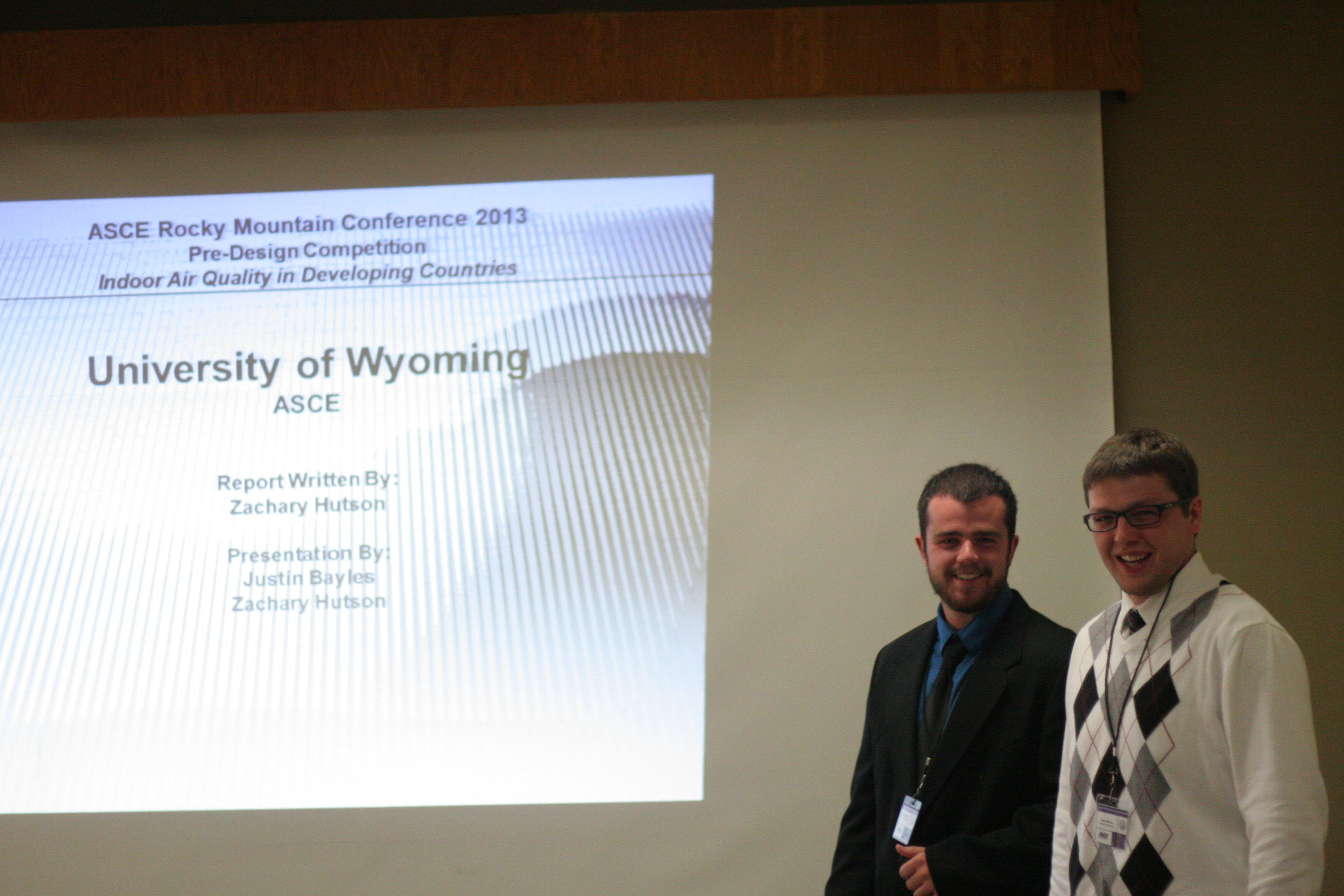 Zach Hutson and Justin Bayle preparing to present their Pre-design project.