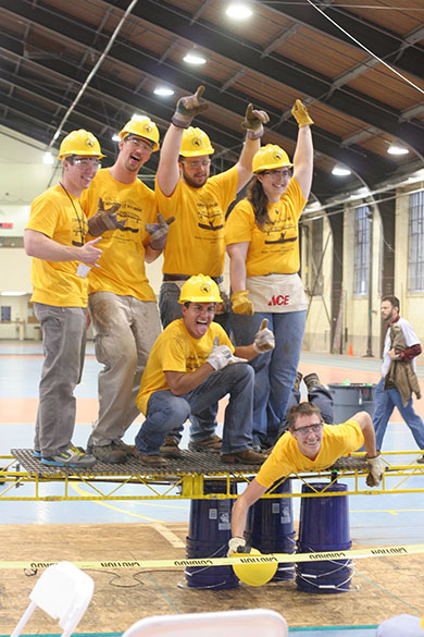 The Steel Bridge team after passing loading.