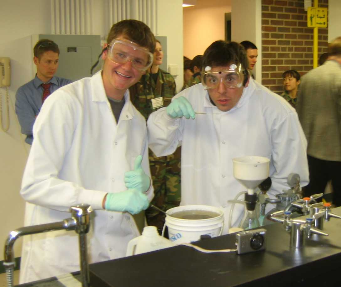 students in lab coats