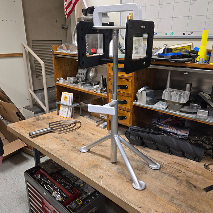 Mechanical Engineering Senior Design-Lunar Tool Carrier assembly, built & welded from 6061-T6 Aluminum & ToughPLA 3D printed components