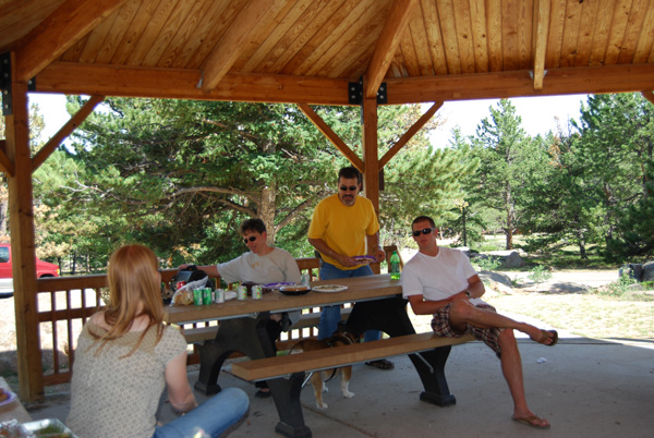 Vladimir standing talking to students