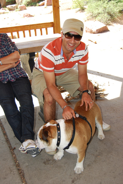 Student with dog