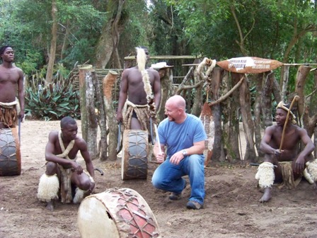 Bryan Ray dancing with the locals