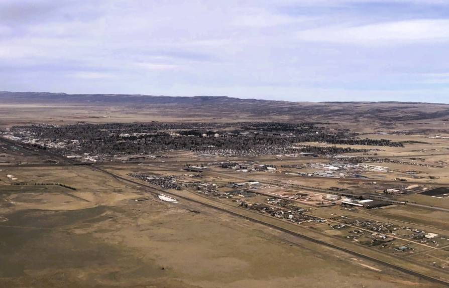 Aerial view of Laramie, WY