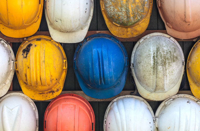 dirty hard hats