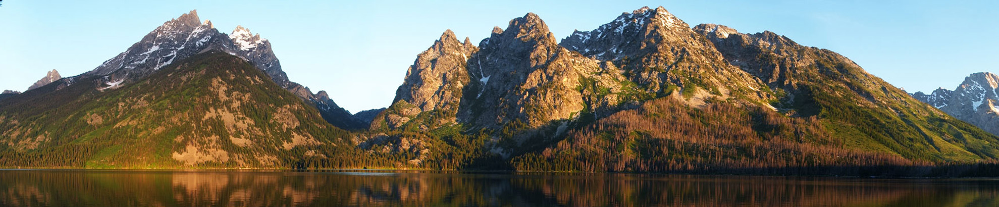 Lake with mountain in background