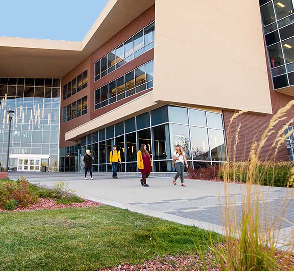 an exterior photo of the UW Casper building in Capser Wyoming on a sunny summer day