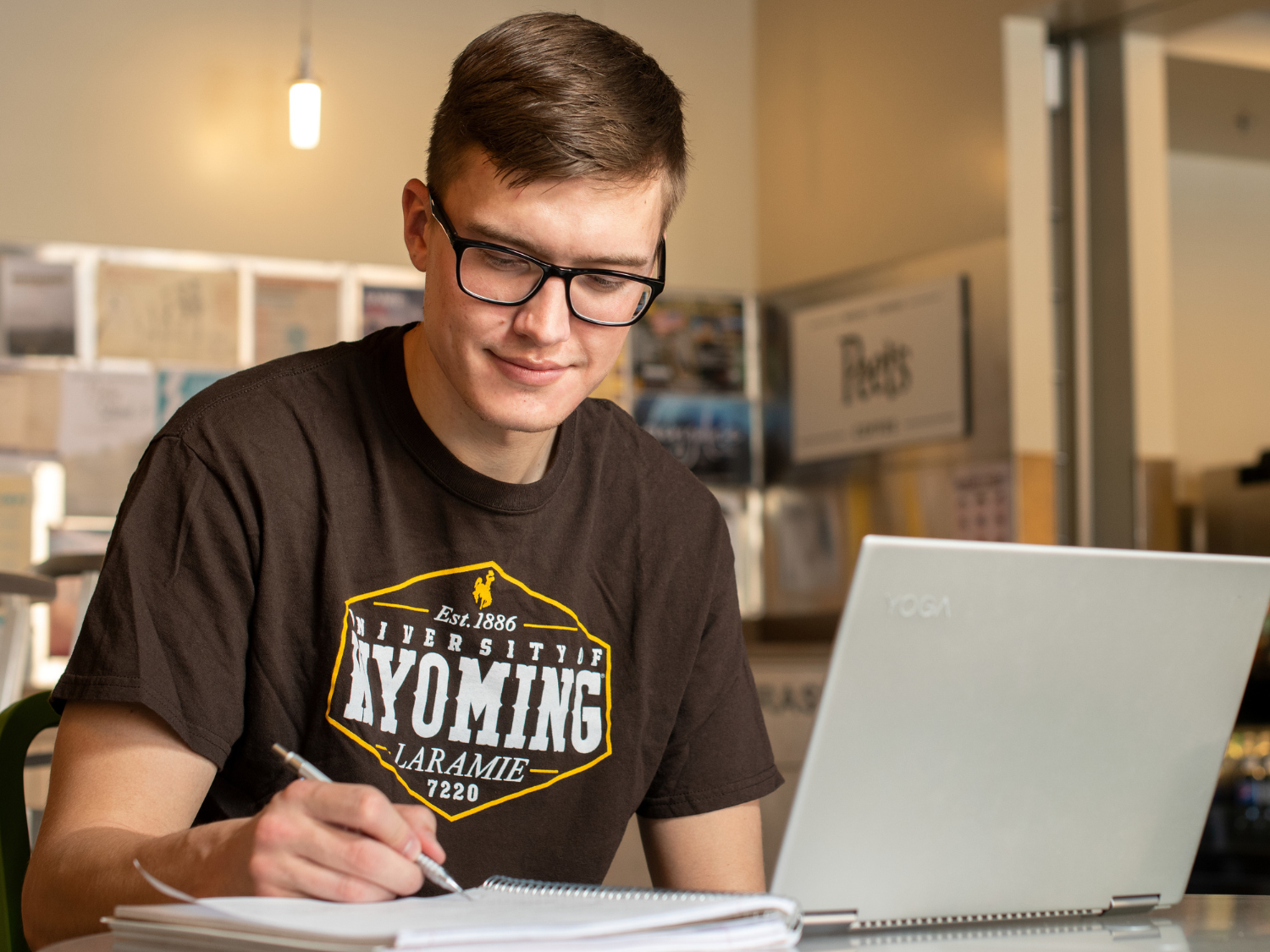 student studying