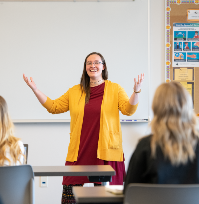 Teacher in front of class