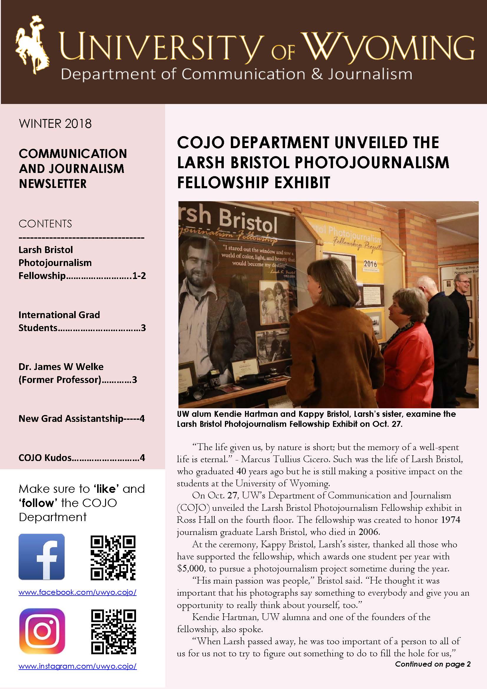 COJO Newsletter Winter 2018