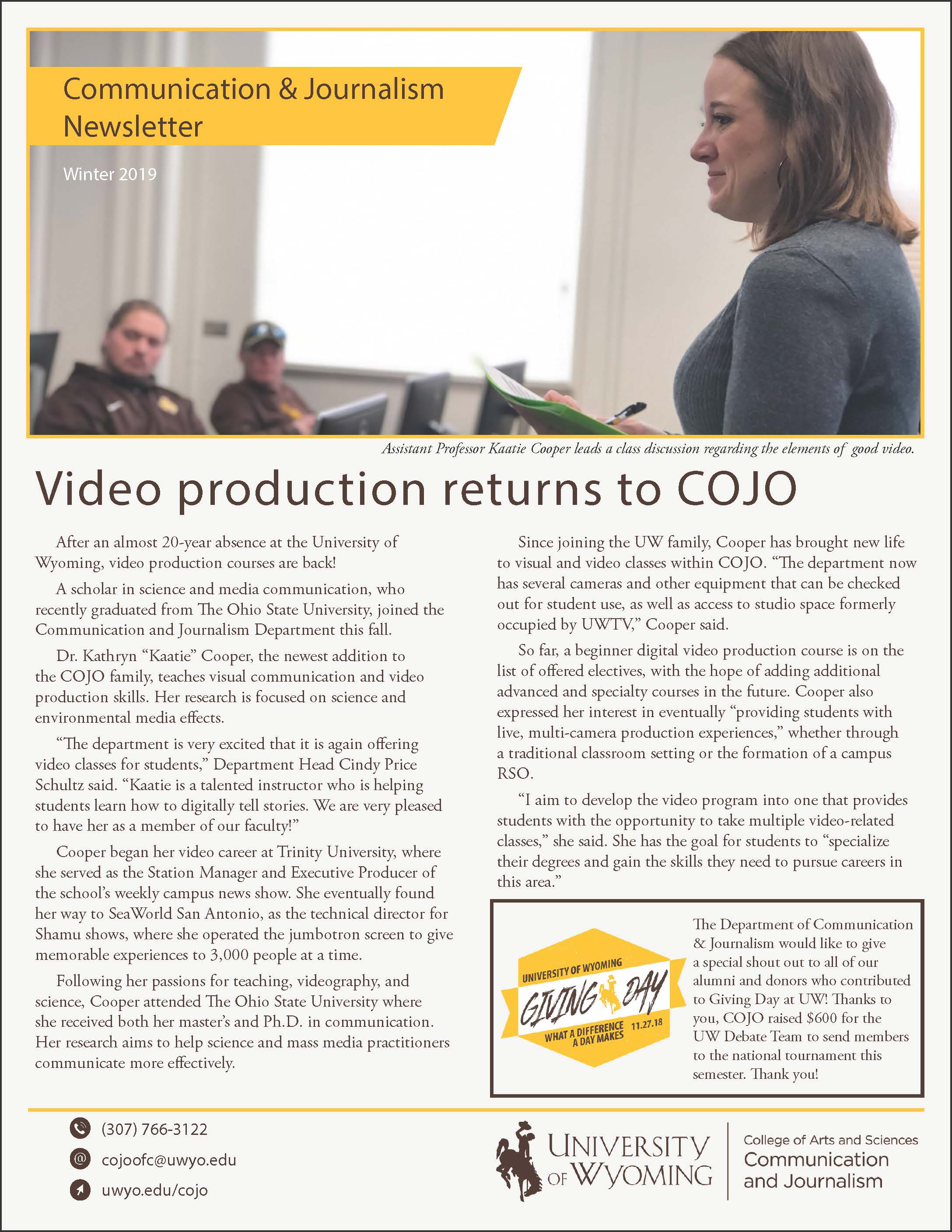 COJO Newsletter Winter 2019