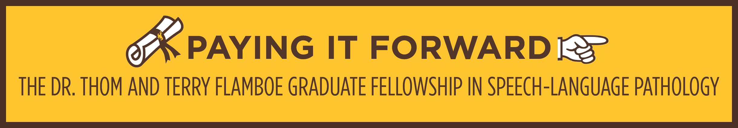 A banner that says, "Paying it forward."