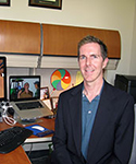 Dr. Mark Guiberson works with digital graphics.