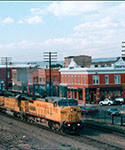 Downtown Laramie with train