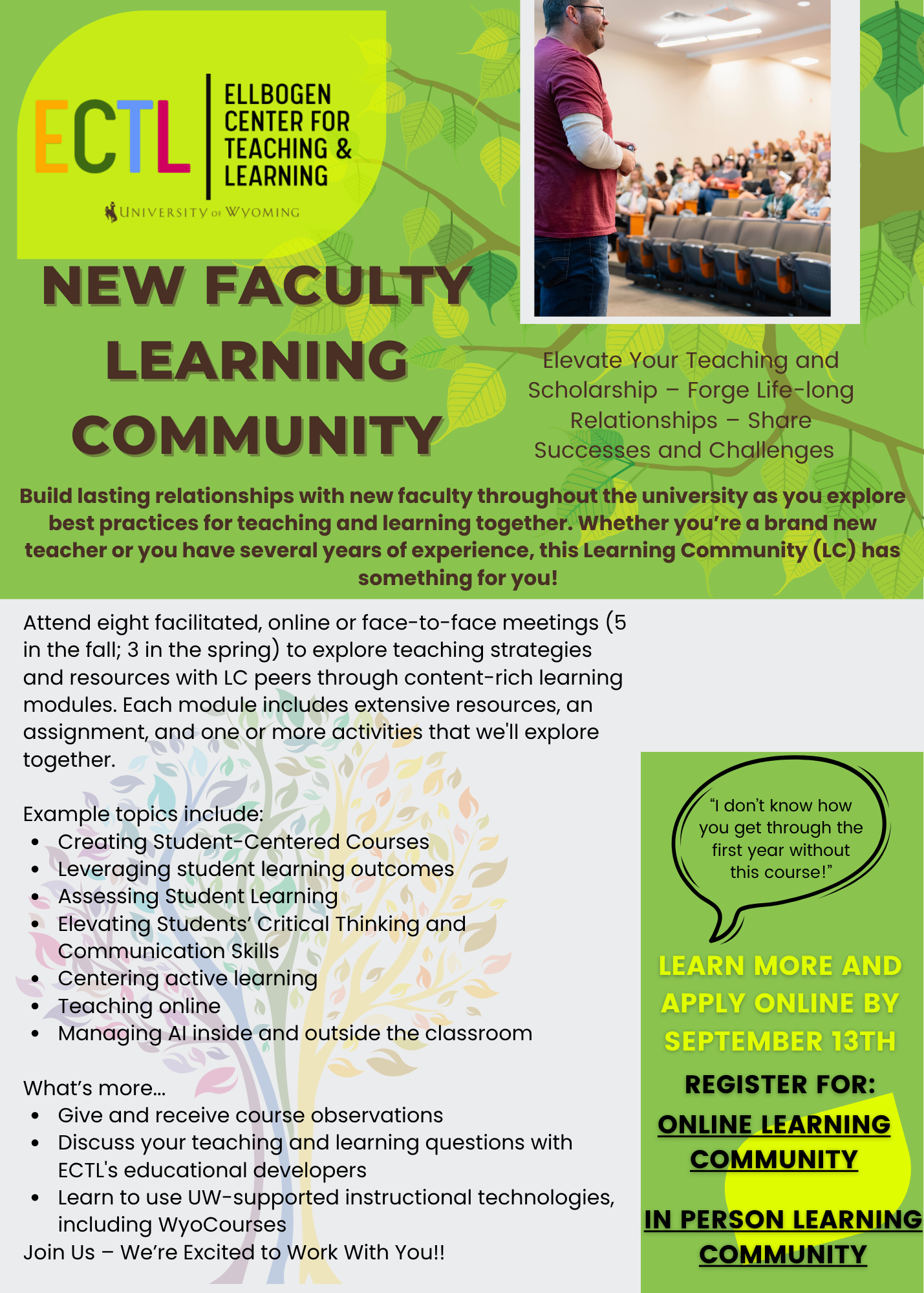New Faculty Learning Community Flyer