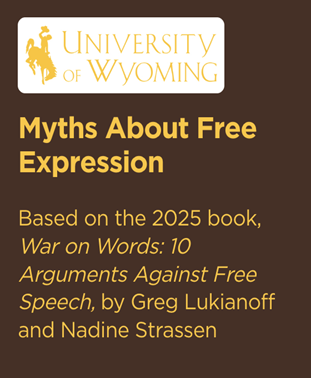 Myths about free expression trail bite logo