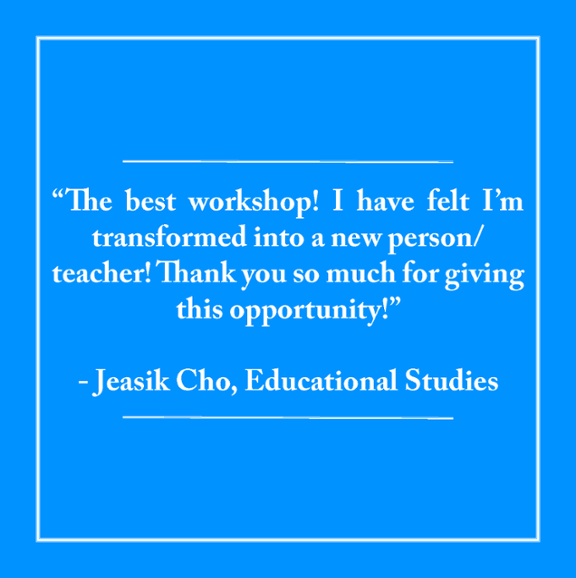 summer institute testimonial from Jeasik Cho in Educational Studies 