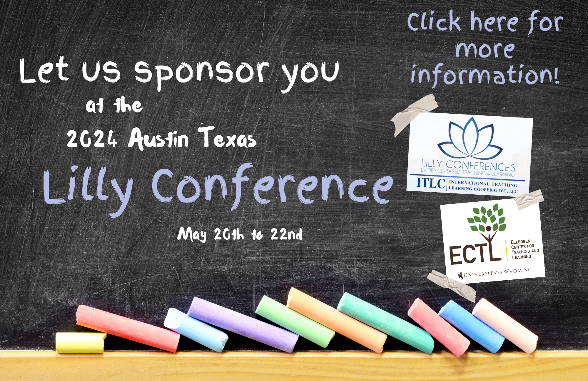 Let us sponsor you at the 2024 austin texas lilly conference from may 20th to the 22nd